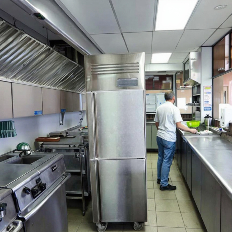 Upright Kitchen Stainless Steel 4 Door