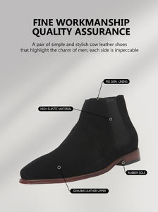 <span class=keywords><strong>Bottines</strong></span> pour homme, chaussures à multi hauteur, en cuir véritable, tendance, rehausseur de cheville, style <span class=keywords><strong>Chelsea</strong></span>, vente en gros, - Product Image 4