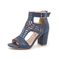 Nouveauté été Sandales à talons hauts tendance mode pour femmes à bout ouvert en forme de bouche de poisson avec boucle creuse et talon épais pour augmenter la taille