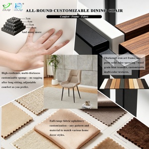 <span class=keywords><strong>Chaise</strong></span> de salle à manger rembourrée pour restaurant commercial OKAY, avec pieds en métal robustes - Product Image 2