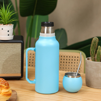 Everich Personnalisable Logo Print Blue round Thermal Ball Pot Sans BPA Garde les boissons chaudes et froides pendant 24 heures