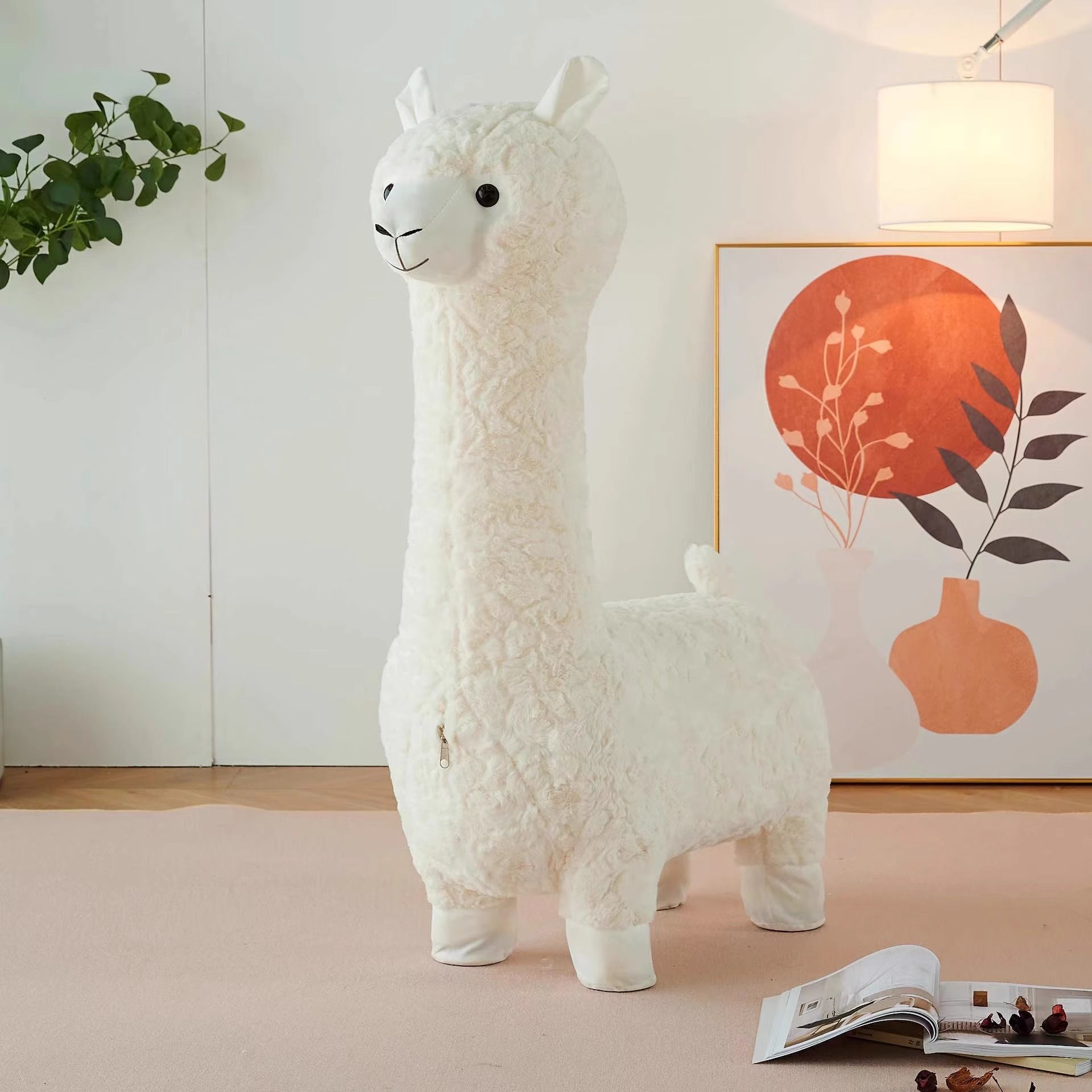 Polaire d'agneau amovible et lavable, grande taille 110 cm, blanc.