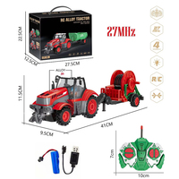Jouet de tracteur agricole en métal 4CH avec télécommande et chargeur - Véhicule RC électrique à l'échelle 1/24
