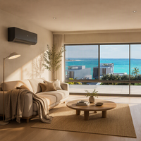 Fenêtre horizontale à cadre divisé Lagoon Line Direct Row avec largeur de rangée personnalisée pour mur de fenêtre de chambre à vue sur la palmière