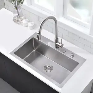 Kitchen Sink Supplier cocina 28 inch Topmount R10 Tight Radius Stainless Steel Single Bowl Sink