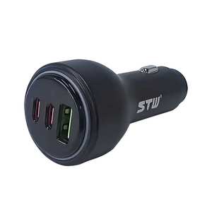 Vente en gros d'usine, chargeur de voiture en métal 100W 3 ports, chargeur USB rapide QC3.0 pour voiture - Product Image 3