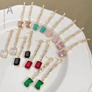 RAKOL EP5358 Popular 43mm Length Long Tassels Cubic Shining Zircon <b>Silver</b> Gold Plated Water Drop Wedding Gift New Fashion Women - Product Image 2
