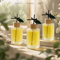 Nouvel ensemble diffuseur de parfum pour voiture, bouteille en verre, bâtonnets en rotin, désodorisant longue durée, prix usine, étiquette personnalisée