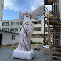 Statue de déesse nymphale gonflable réaliste avec ailes, ballon pour exposition en emplacement public, sculpture de figure religieuse gonflable