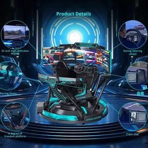 Xe mô phỏng lớn 9D VR ba màn hình đua xe chuyển động tất cả trong một thiết bị cảm giác Arcade trong nhà đầy đủ để sử dụng tại nhà - Product Image 2