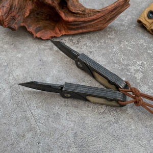 มีดพับเหล็กดามัสกัสเกรดอุตสาหกรรม OEM ปรับแต่งได้ สำหรับพกพาประจำวัน ใช้งานกลางแจ้ง ใบมีดเหล็กกล้าไร้สนิมขอบเอียง - Product Image 5