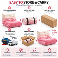 Canapé compressible rose dégradé crème, super confortable et moelleux, pour une expérience d'assise optimale dans la chambre, le dortoir, la fenêtre en baie, pour se détendre et regarder des films
