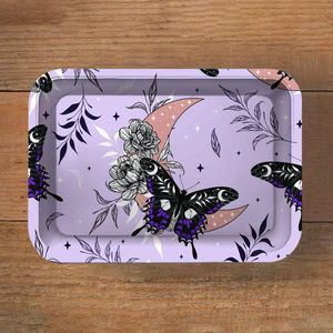 Plateau de rangement en métal personnalisé par sublimation, motif Anime Pink Power <span class=keywords><strong>Puff</strong></span> Girly, pour cigarettes et papier à rouler, 14x18cm, avec moulin intégré - Product Image 2
