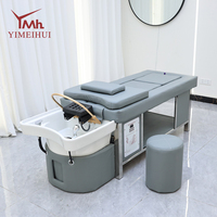 Lit de lavage de cheveux électrique personnalisable pour institut de beauté et salon, avec fonction spa et moxibustion