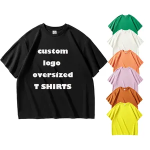 Zwaar Gewicht Dropshoulder Jongens T-Shirts Distressed T-Shirts 100% Katoen Plus Size Heren T-Shirts