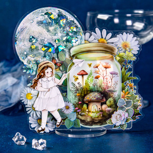 10 pièces par paquet autocollant pour animaux de compagnie sac bouteilles d'encens série secrète tridimensionnelle fleur main compte bricolage autocollant décoratif - Product Image 1