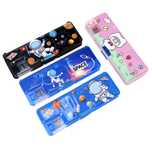 Yerleşik kalemtıraş ve sevimli karikatür tasarımı ile çok fonksiyonlu PVC kalem kutusu, okul malzemeleri için Ideal - Product Image 2