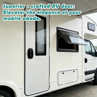 Porte de camping-car en alliage d'aluminium 600*1750mm avec fenêtre à double vitrage, moustiquaire et occultant pour caravane et remorque