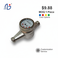 Pengukur Aliran Air Multi-jet 20mm Tipe Dial Basah IP68 OEM Baja Tahan Karat 304 Pemasangan Horizontal Kelas 2