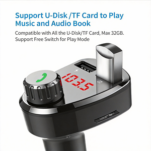 Allume-cigare portable pour voiture, kit de charge rapide PD, double USB, chargeur de téléphone mains libres, lecteur MP3 BT5.0, émetteur FM sans fil 10m - Product Image 4