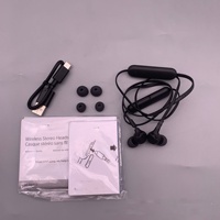 Earphone Nirkabel Wi-XB400 dengan Indikator Baterai LED, Bass Mendalam, Headset Neckband Olahraga dengan Mikrofon, Bermerek
