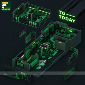 ชั้นวางเสื้อผ้าสำหรับร้านเสื้อผ้าหรูหราทันสมัย ตู้เก็บเสื้อผ้า แผงผนัง ตู้แคชเชียร์ - Product Image 6