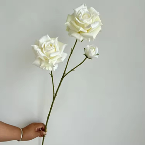 Venta directa de fábrica, flores artificiales al por mayor, 3 rosas artificiales grandes de seda, decoración para bodas y fiestas - Product Image 4