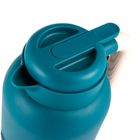 Acier inoxydable enduit de poudre 1000ml Thermos cruche flacon vide cafetière manche en bois pour cadeaux d'affaires 24 heures boisson chaude