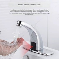 Robinet de lavabo à induction mains libres en laiton nickelé avec capteur automatique – Vente en gros pour salles de bain commerciales, support personnalisé