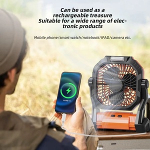 Ventilador de Camping Recargable de 20000mAh con USB Tipo-C, Portátil para Uso en Exteriores y en el Automóvil, Motor sin Escobillas de Bajo Ruido - Product Image 3