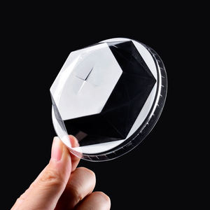 Tapa de plástico romboidal con forma Hexagonal para vaso de plástico o papel para café y yogurt de 90mm - Product Image 5