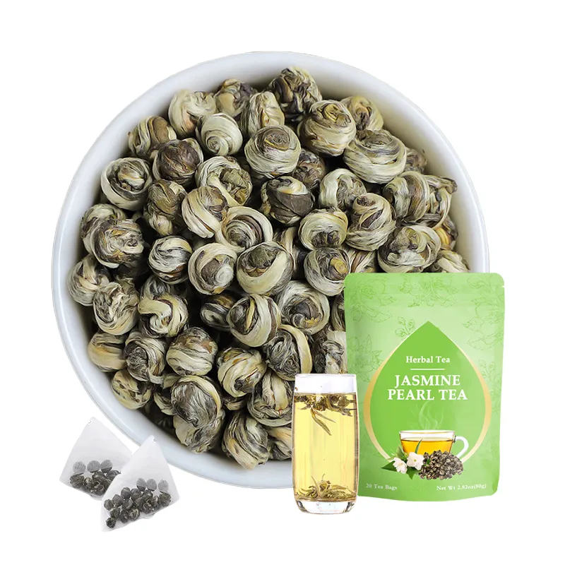 Private label Jasmine pearl tea Gunpowder tea premium gunpowder pearl shape green tea
