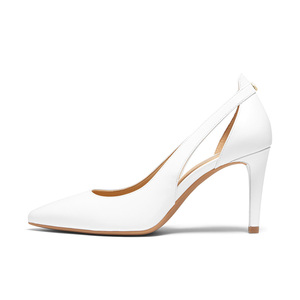 Chaussures élégantes en cuir blanc ivoire pour femmes, chaussures de mariage décontractées, talons hauts, chaussures de mariée - Product Image 2
