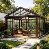 Structure en acier préfabriquée, véranda en verre, maison mobile, cabane modulaire pour villa, hôtel, jardin