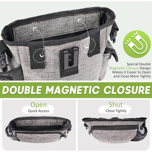 Riñonera portátil para caminar con perros, dispensador de bolsas para excrementos integrados y múltiples bolsillos, incluye Clip para cinturón de cintura, hombro ajustable - Product Image 6