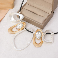 Collier TongLing Offre Spéciale mode tour de cou géométrique métal irrégulier gros géométrique multicouche accessoires bijoux