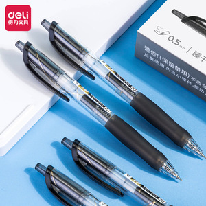 Deli S60-B Gel Pen 0.5mm Black Quick Dry Conical Tip School Office Use - Product Image 2