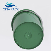 5 gallons Seau à peinture en PP robuste de 80 mil, réutilisable, de qualité alimentaire, vert, avec poignée en fil métallique et poignée en plastique et bec verseur