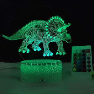 ضوء ليلي صغير ثلاثي الأبعاد من neish بجهاز تحكم عن بعد يعمل باللمس RGB متغير الألوان مكتب قاعدة الكراك مصباح وهم ثلاثي الأبعاد مصنوع من مادة ABS - Product Image 5