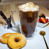 Ensemble de tasses à café en verre borosilicate à double paroi avec poignée pour boissons chaudes et froides