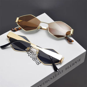 Modern Retro Rhomboid High-grade Sunglasses Sunblock Sunglasses Street Shot Metal Sunglasses - Product Image 4