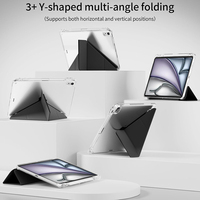 Étui pour iPad Air 11 pouces M3/M2 (2025/2024) et Air 10,9 pouces 5e/4e génération (2022/2020) avec support pliable 3+Y et porte-stylet