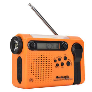 Factory Solar Hand Crank Radio FM AM SW Full Band 1000mAh-1999mAh Rechargeable <b>Battery</b> Radio With Flashlight Alarm Clock - Product Image 1