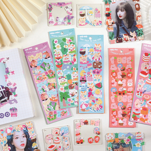 Papel autoadhesivo Kawaii coreano, pegatinas de corte de beso, dibujos animados, promocional, impermeable, hoja adhesiva personalizada - Product Image 3