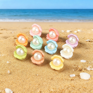 Accessoires en résine imitation coquillage et perle pour bijoux DIY, pinces à <span class=keywords><strong>cheveux</strong></span>, boucles de chaussures, matériaux décoratifs faits main - Product Image 1