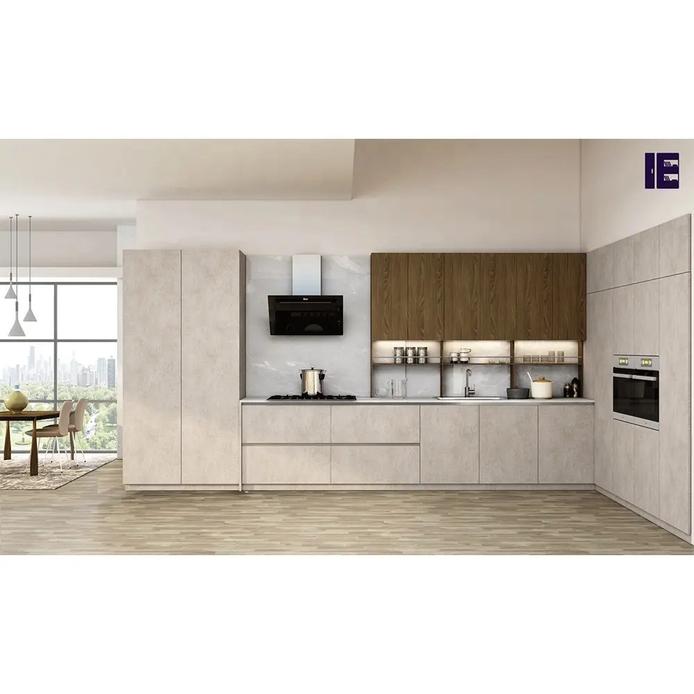 Hot sale customized design modern cheap wood color plywood material melamine board economical kitchen cabinet