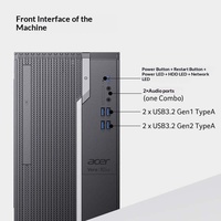 Nouveau PC de bureau commercial Acer en gros, Intel i5-14400 de 14e génération, 8 Go DDR4, SSD 256 Go, HDD 1 To, Windows 11 Famille, en vrac