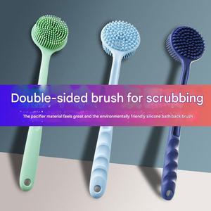Wholesale Premium Silicone <b>Back</b> Scrubber Long Handle Shower <b>Brush</b> Multifunctional Exfoliating Kitchen Cleaning Tool - Product Image 2