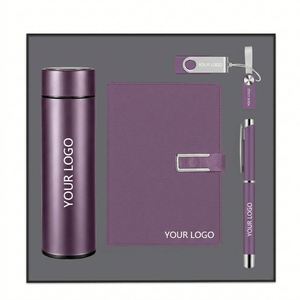 Juego de Regalo Promocional, Termo de Acero Inoxidable, Cuaderno Personalizado con Impresión UV, Bolígrafo USB, Regalo Corporativo para Hombre - Product Image 1