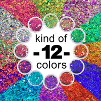 Poudre de paillettes en plastique écologique en gros, paillettes hexagonales mélangées, artisanat d'art des ongles, décoration de fête, Noël, Halloween